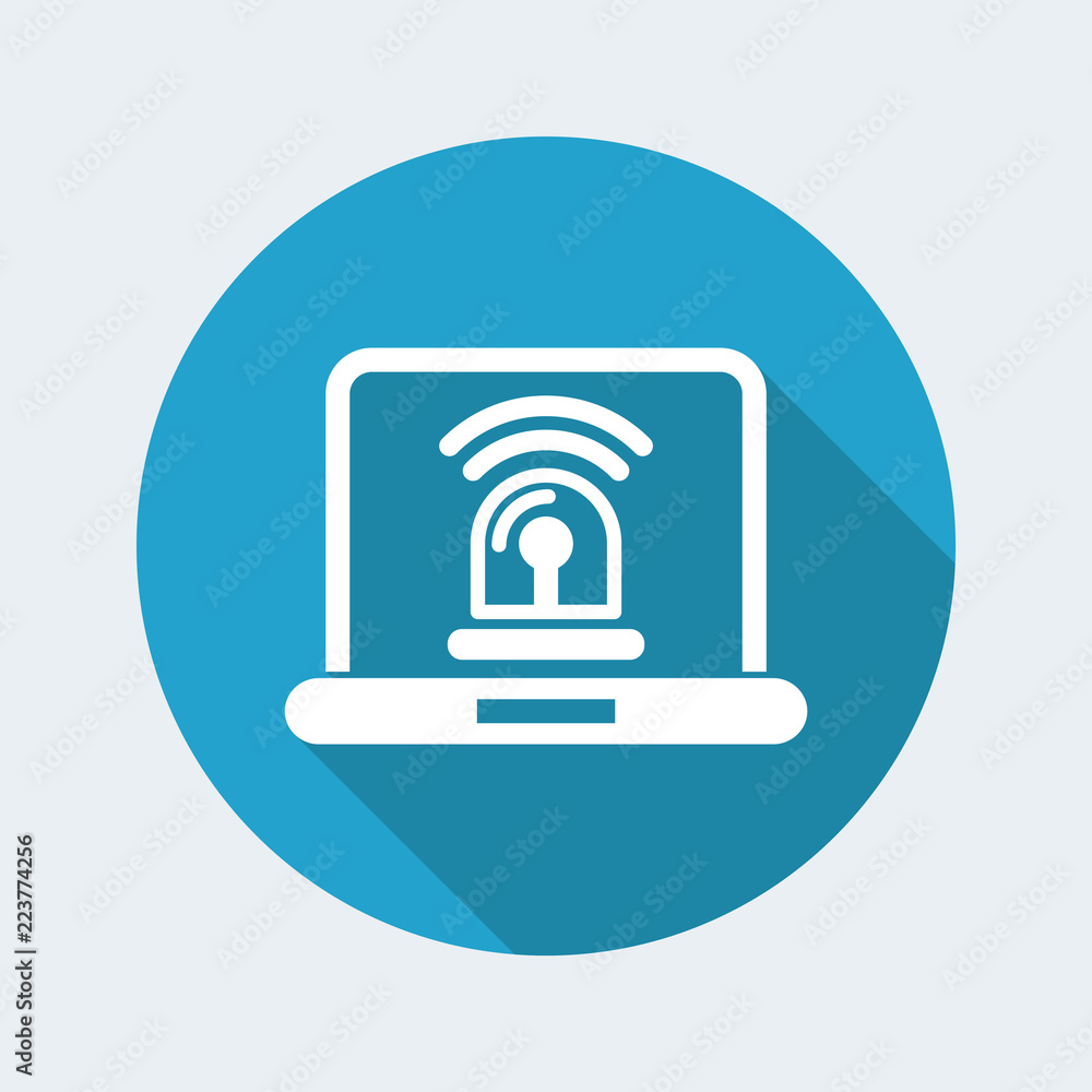 Vector illustration of single isolated alarm pc icon Vector illustration of single isolated alarm pc icon
