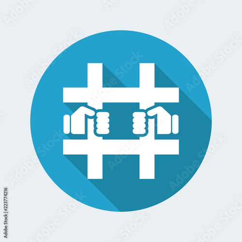 Vector illustration of single isolated prison icon
