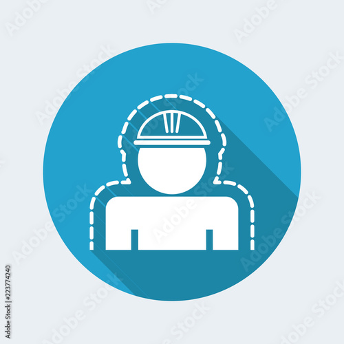 Vector illustration of single isolated worker icon