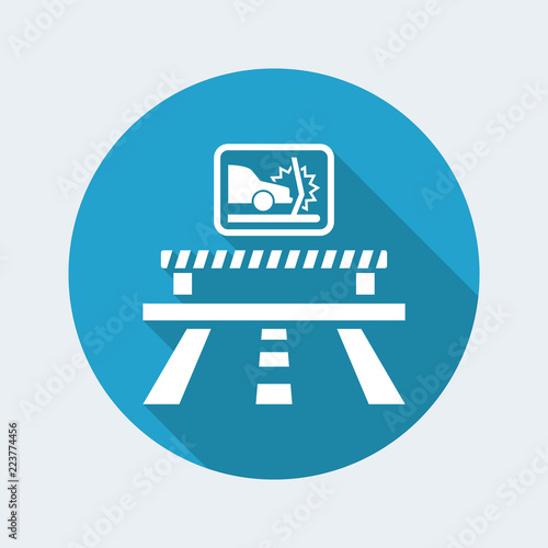Vector illustration of single isolated crash car icon