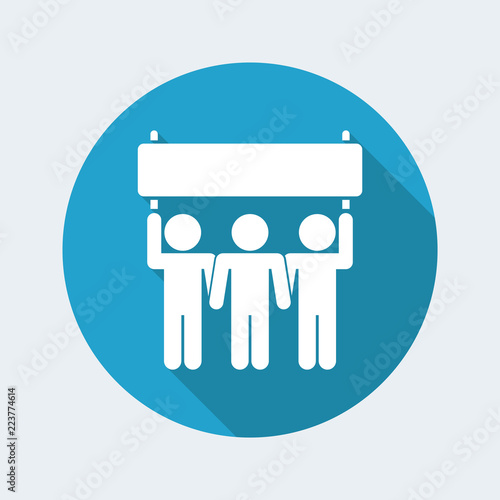 Manifestation of demonstrators or sport supporters - Vector icon for computer website or application