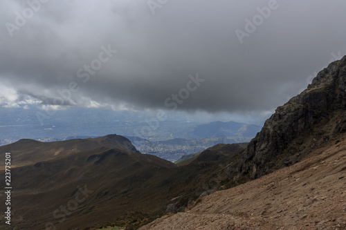 View from ruca pichincha over quito, ecuador