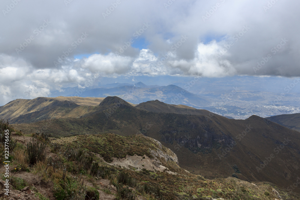 View from ruca pichincha over quito, ecuador