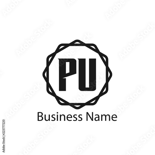 Initial Letter PU Logo Template Design