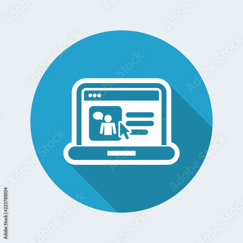 Private account on laptop - Vector icon