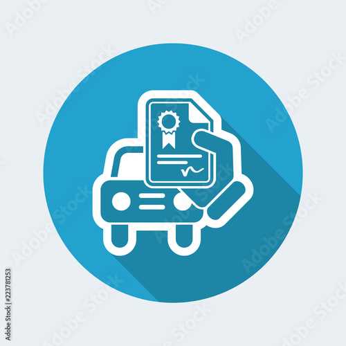 Car certificate icon