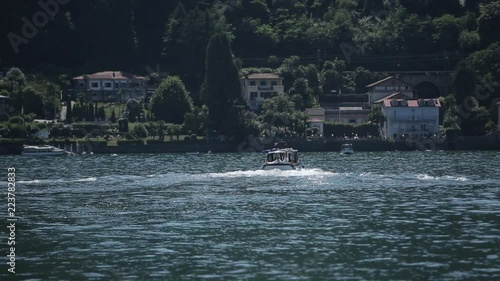 Boat and yachts on the island of Como in Italy