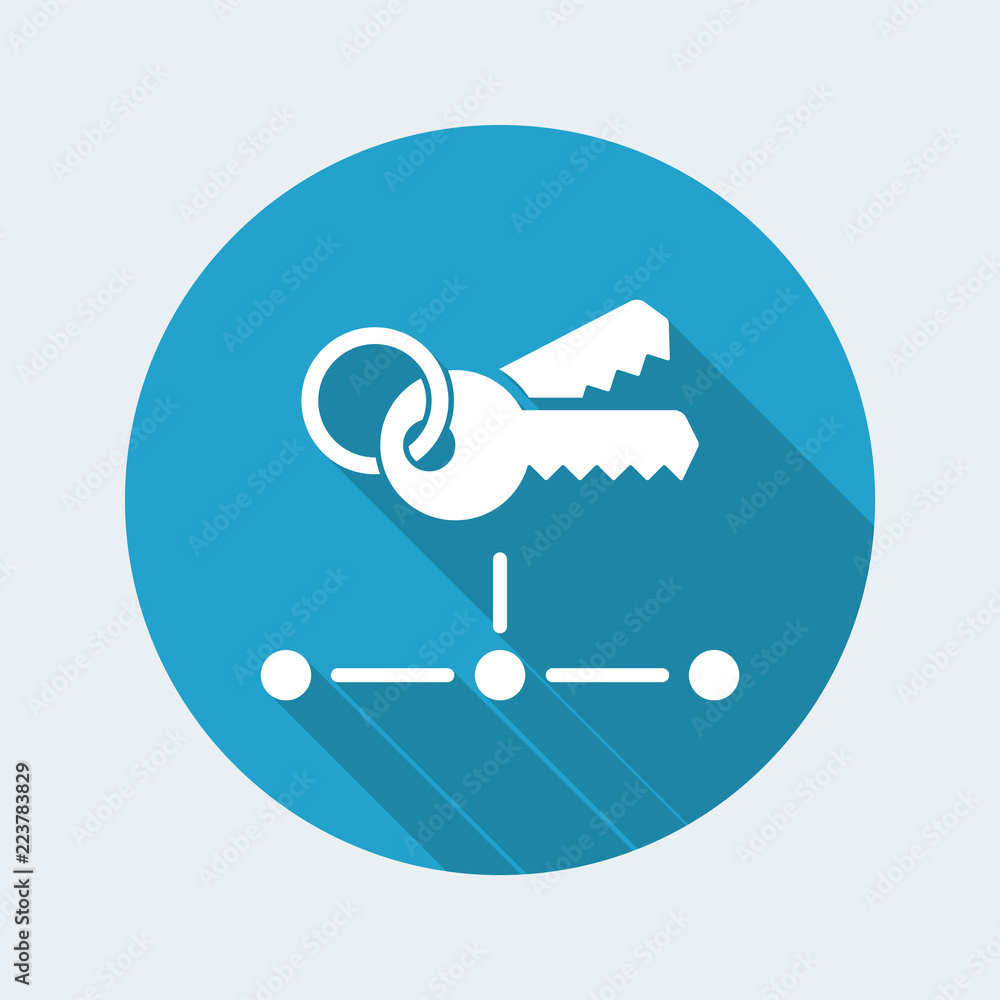 Network key access - Flat minimal icon Network key access - Flat minimal icon
