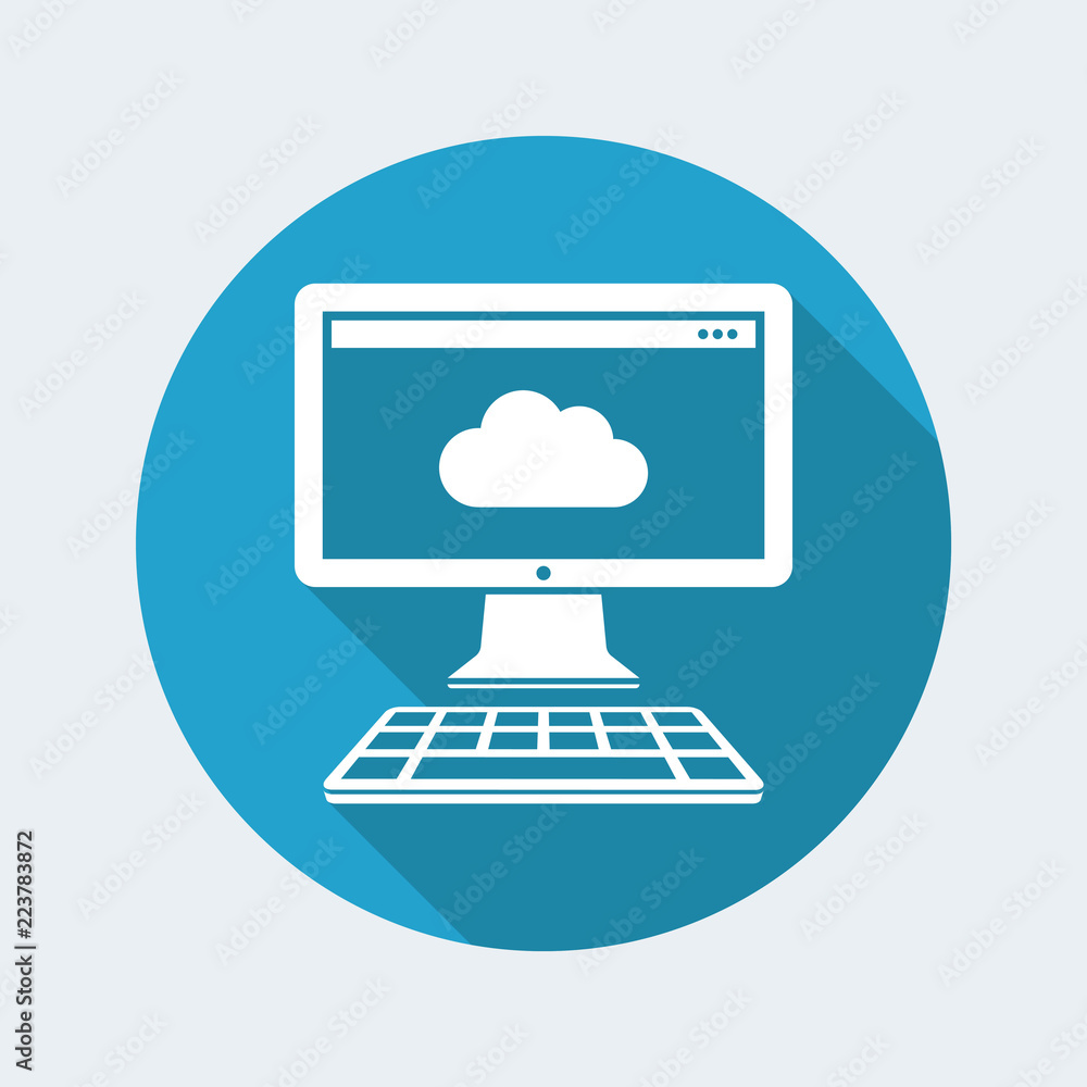 Cloud computing - Flat minimal icon Cloud computing - Flat minimal icon