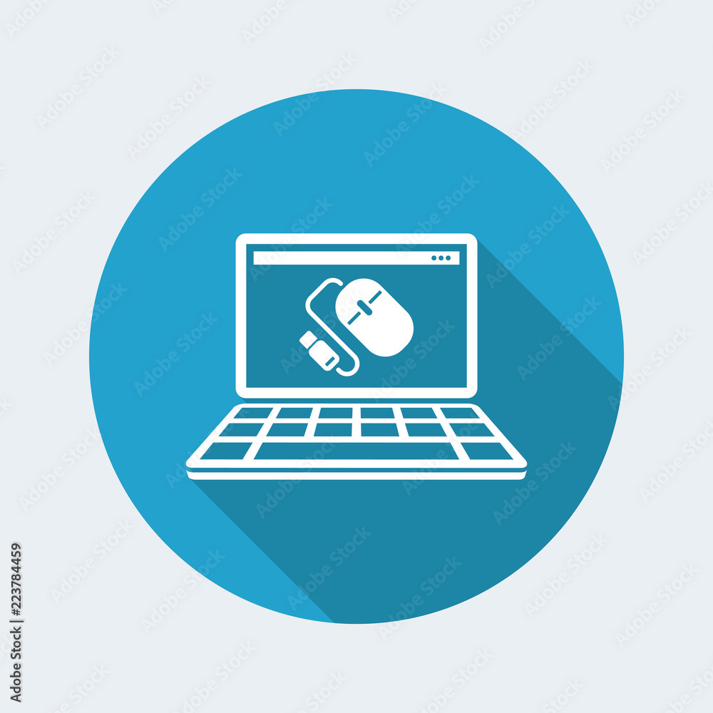 USB mouse - Vector flat minimal icon USB mouse - Vector flat minimal icon