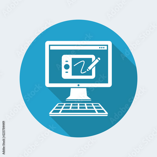 Free Download Designer tablet application - Vector flat minimal icon - GFXLoad