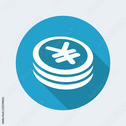 Yen coin flat icon