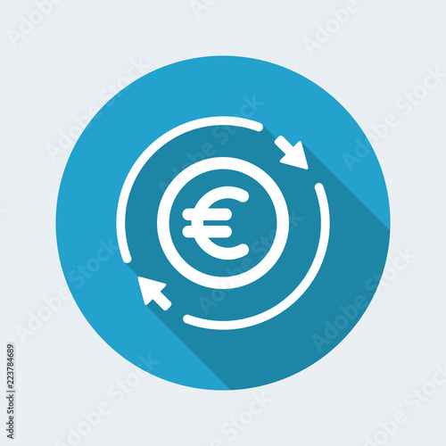 Money trade flat icon - Euro