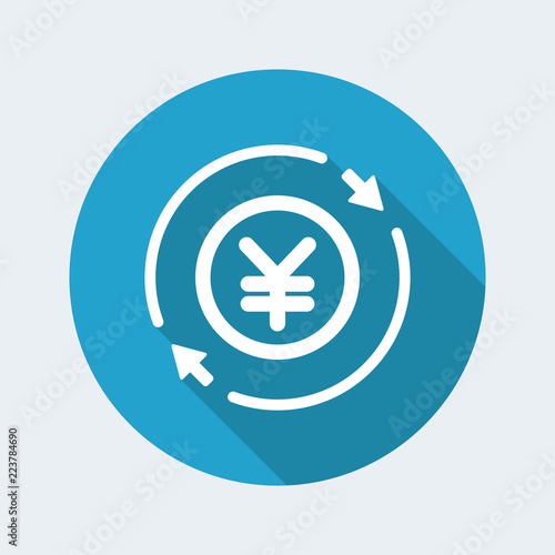 Money trade flat icon - Yen