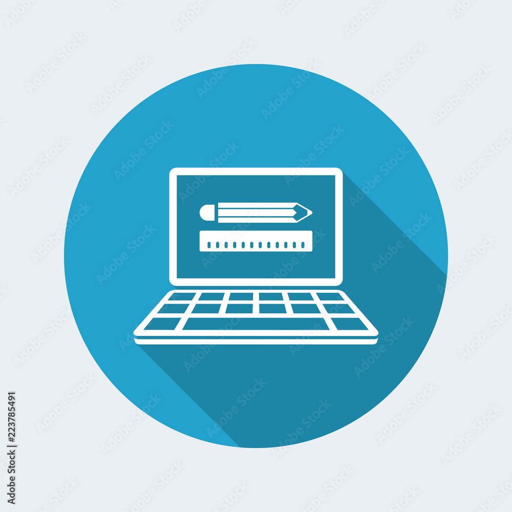 Designer app flat icon Designer app flat icon