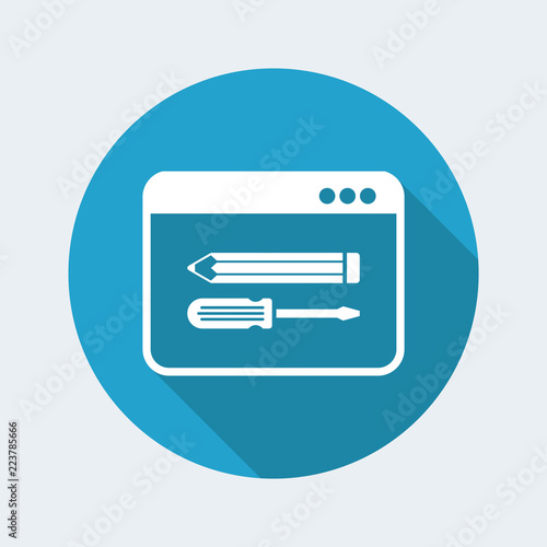 Custom assistance web services - Vector icon