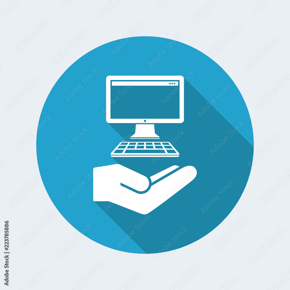 Service offer - Computer assistance - Minimal icon Service offer - Computer assistance - Minimal icon