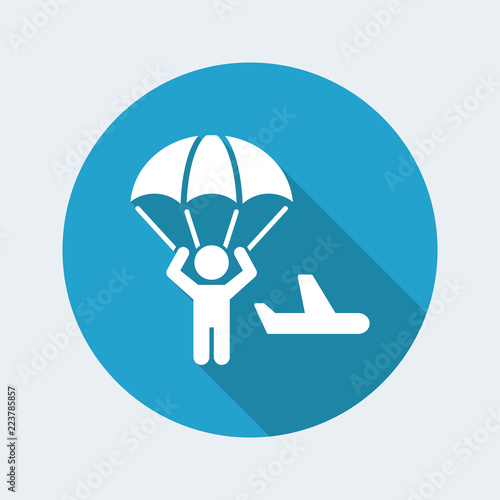 Parachuting concept - Minimal vector icon