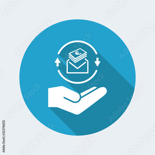 Envelope containing Euro - Minimal modern flat icon