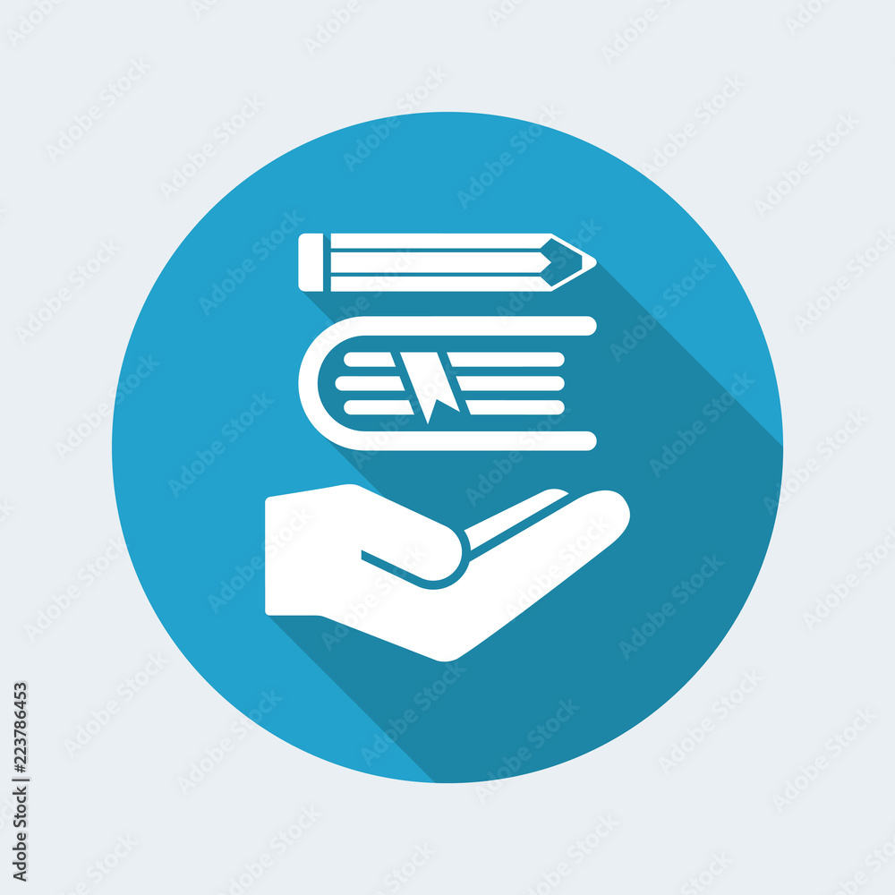 Book and pencil - Minimal vector icon Book and pencil - Minimal vector icon