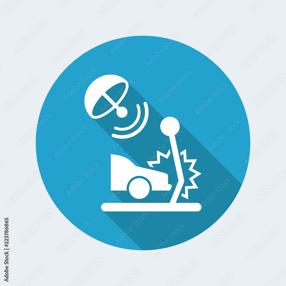 Satellite protection for car crashes - Vector web icon Satellite protection for car crashes - Vector web icon