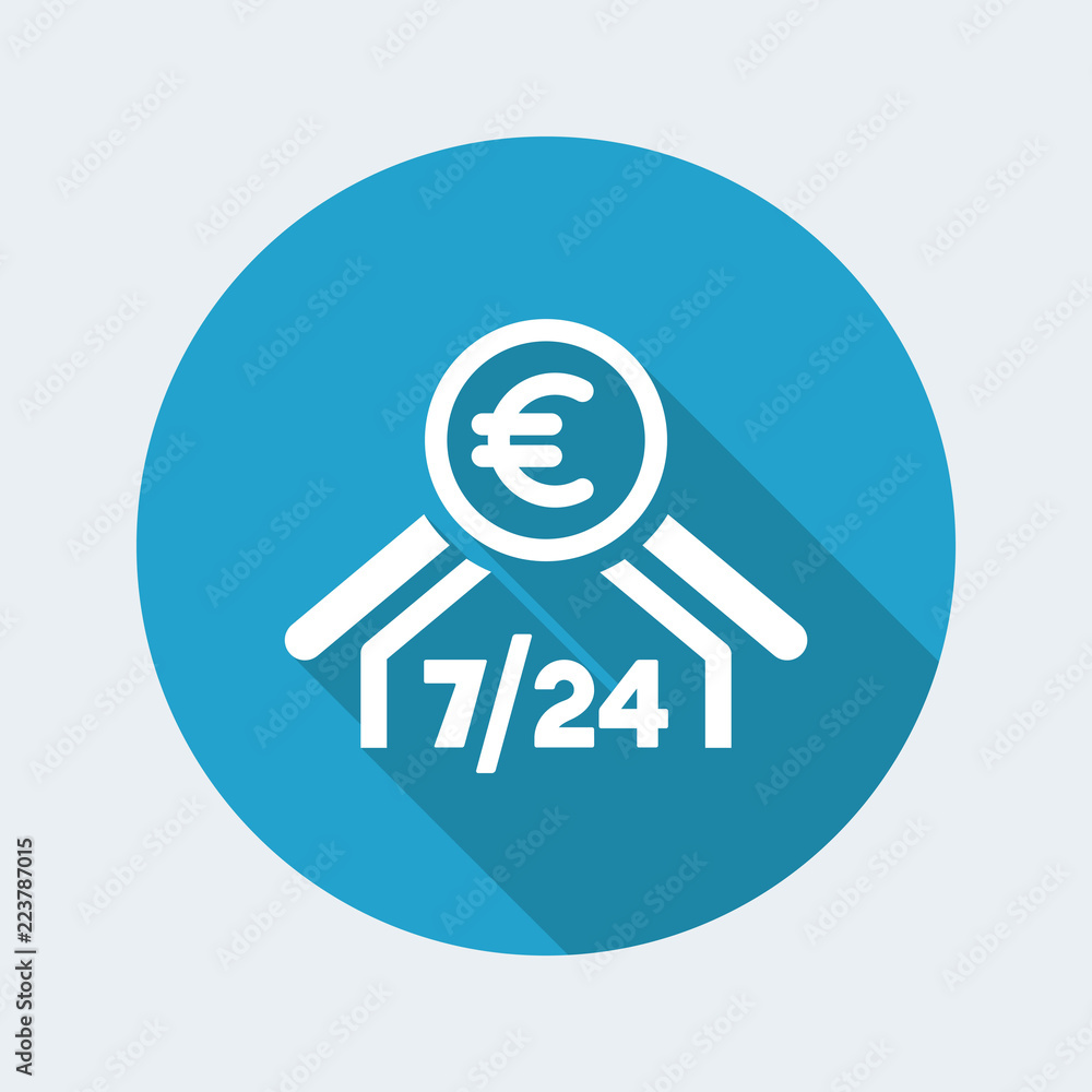 Banking services 7/24 - Vector flat icon Banking services 7/24 - Vector flat icon