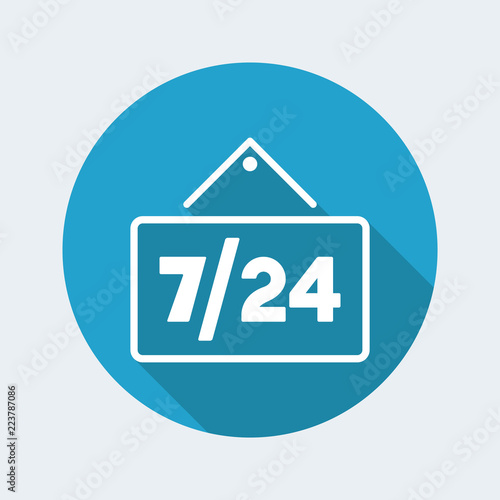 7/24 services signboard - Vector web icon