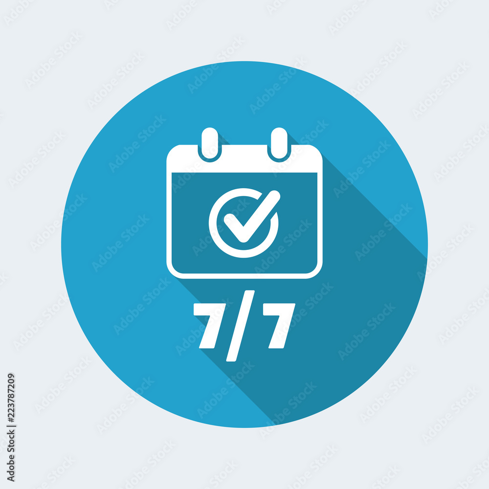 Steady services seven days - Vector web icon Steady services seven days - Vector web icon