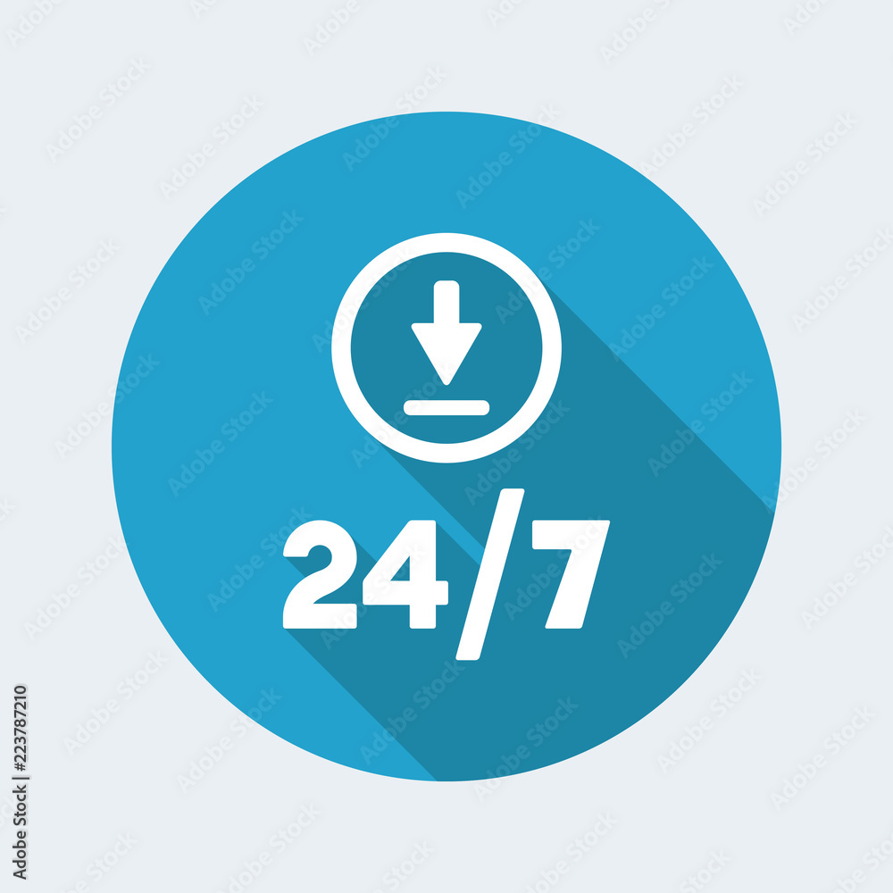 Steady download service 24/7 - Vector web icon Steady download service 24/7 - Vector web icon