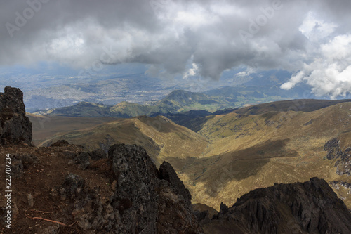 View from ruca pichincha over quito, ecuador
