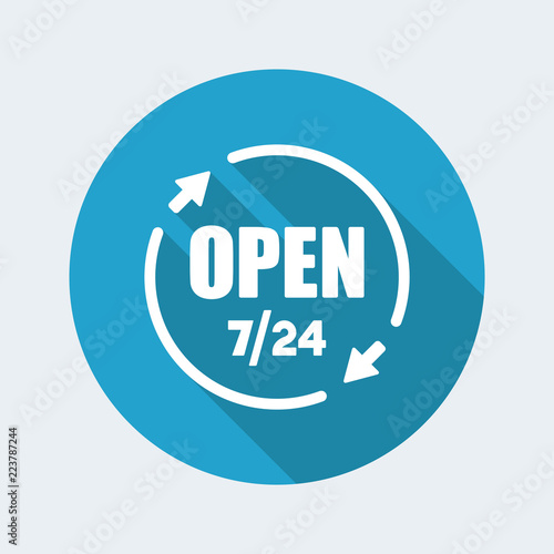 Store open 7/24 - Vector web icon