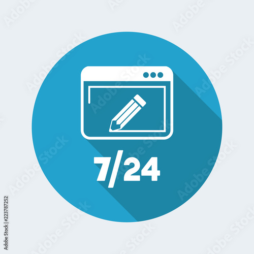 Customized web services 7/24 - Vector web icon