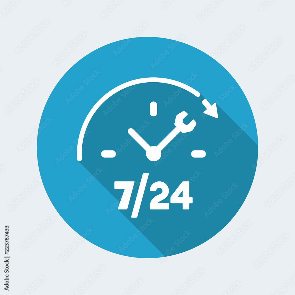 Full time technical assistance services - Vector web icon Full time technical assistance services - Vector web icon