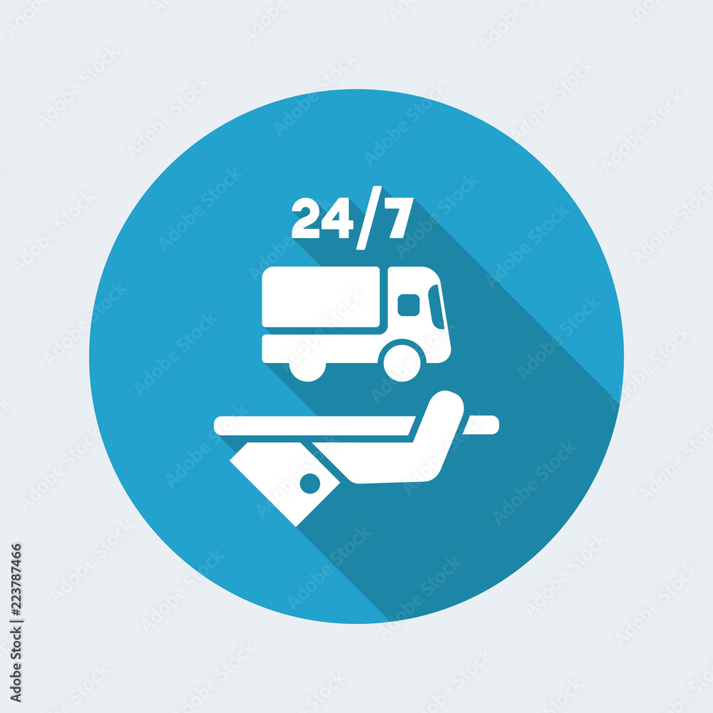 Delivery services 24/7 - Vector web icon Delivery services 24/7 - Vector web icon