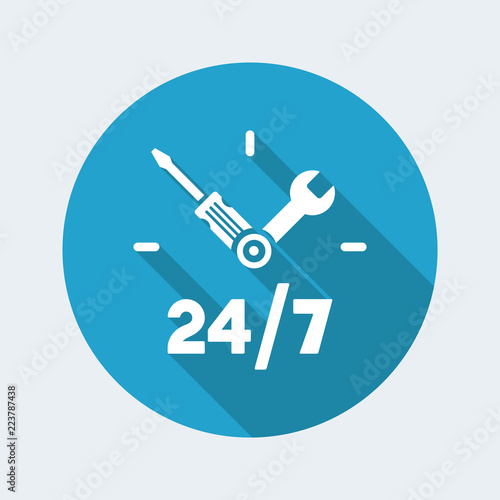 Full time technical assistance services - Vector web icon