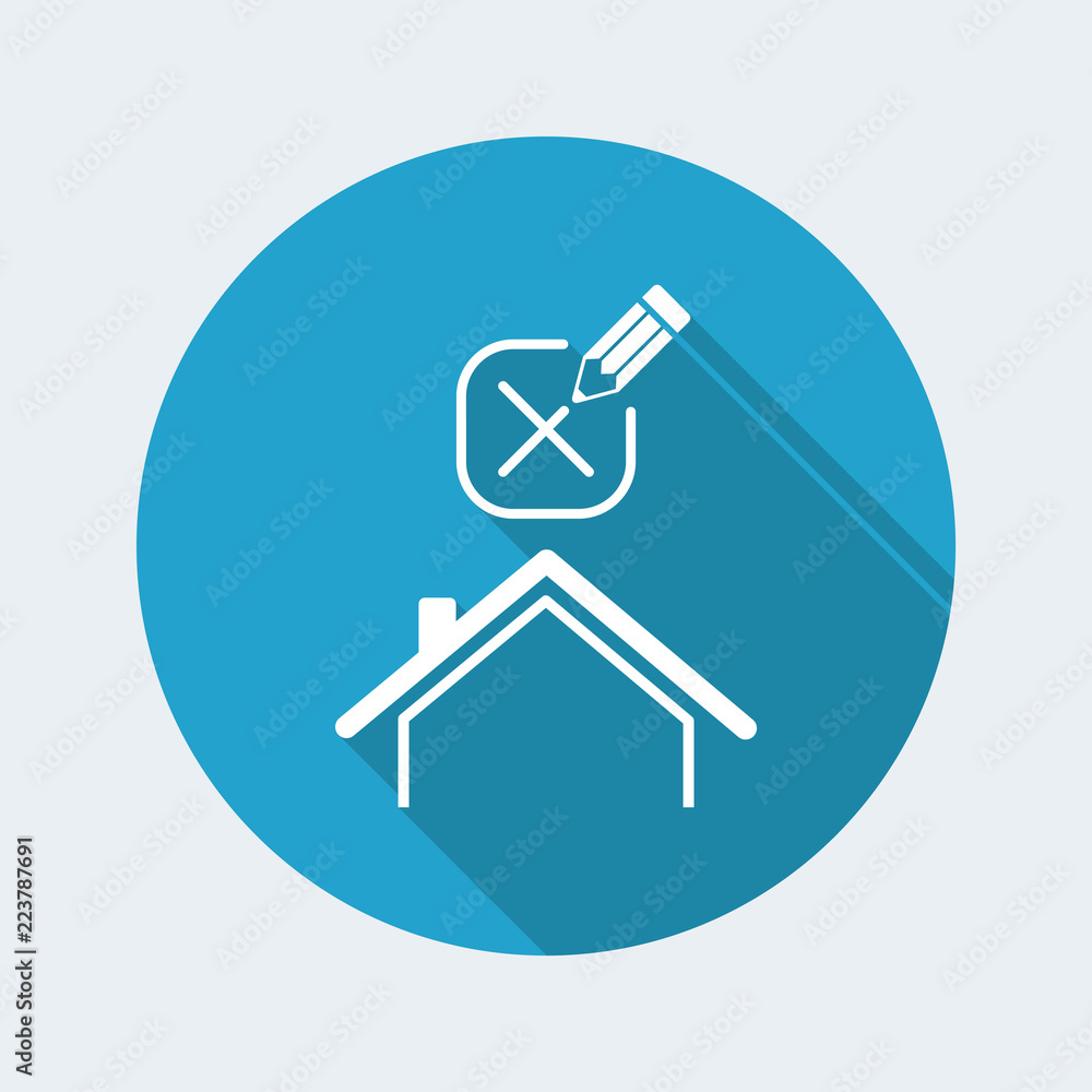 Real estate or hotel concept - Confirm of client decision - Vector web icon Real estate or hotel concept - Confirm of client decision - Vector web icon