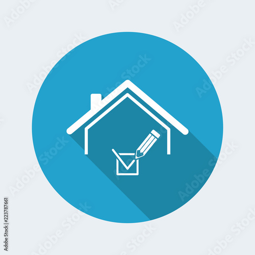 Checking house - Vector web icon