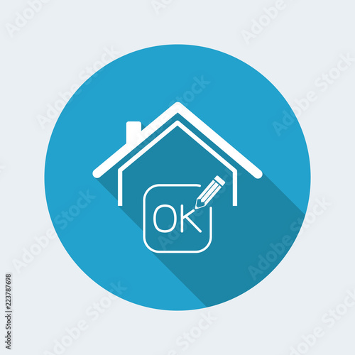 Wallpaper Mural Real estate or hotel concept - Confirm of client decision - Vector web icon Torontodigital.ca