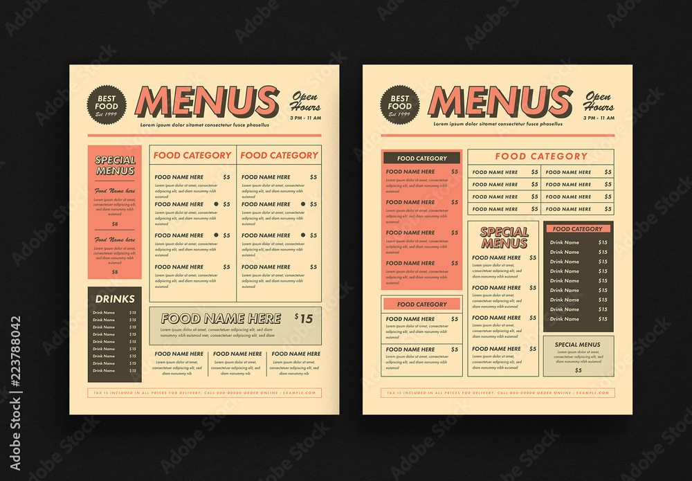 Retro Menu Design