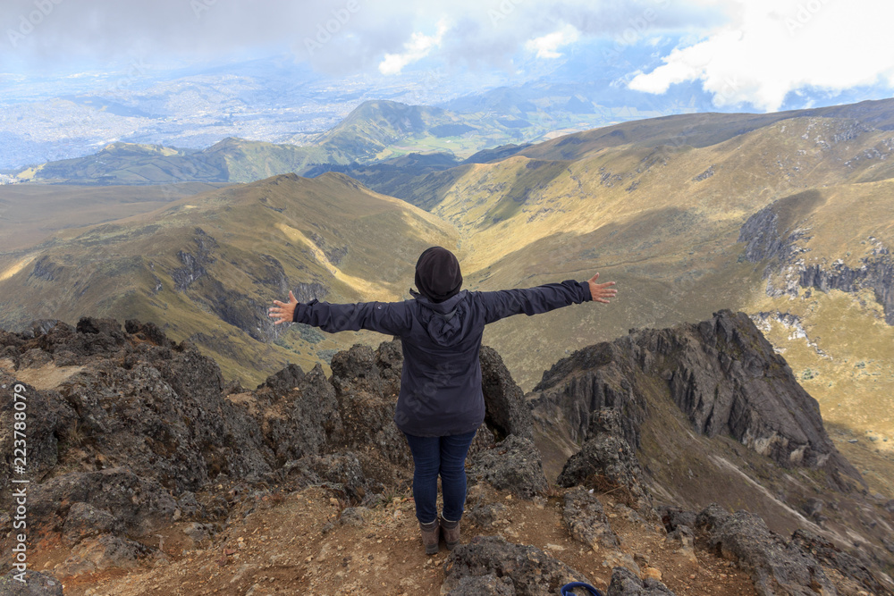 Eagle on ruca pichincha over quito, ecuador Eagle on ruca pichincha over quito, ecuador