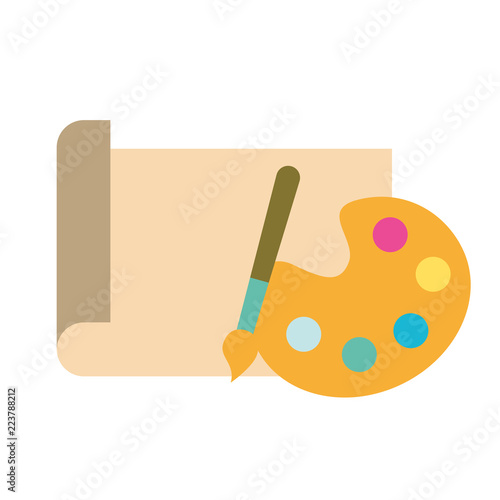 graphic design palette color brush and paper