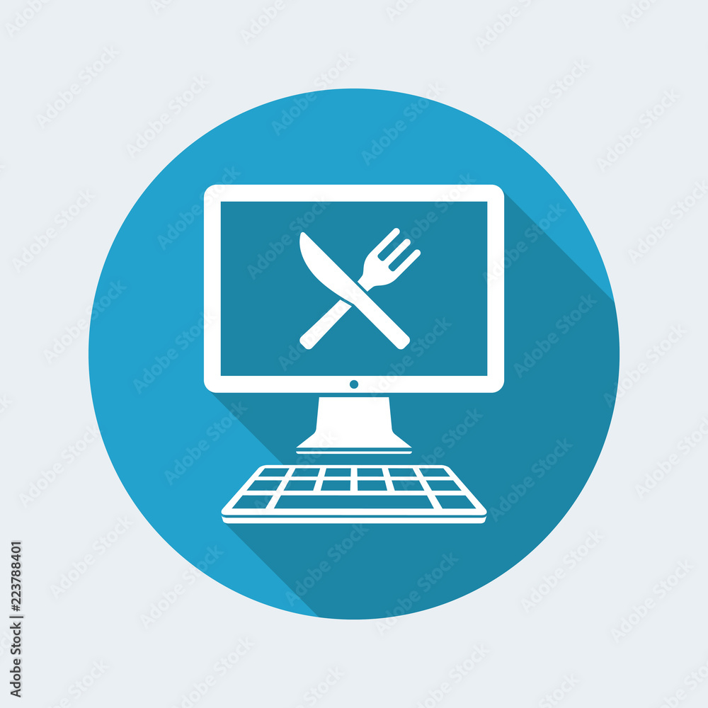 Online restaurant services - Vector flat icon Online restaurant services - Vector flat icon