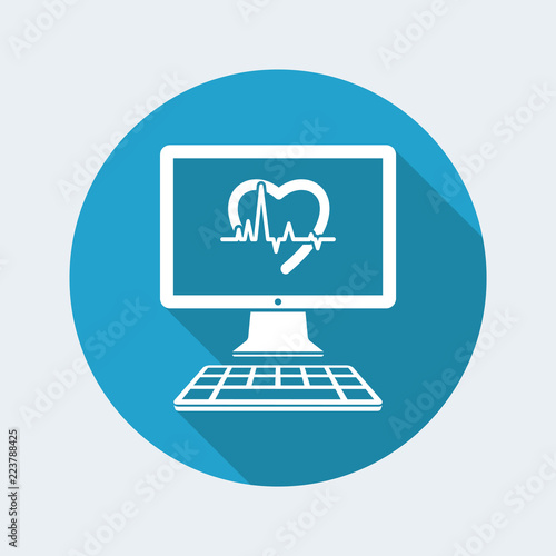 Medical instrument - Computer application for healtcare - vector flat icon photo