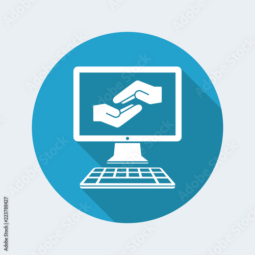 Website for help, support and charity - Vector flat icon