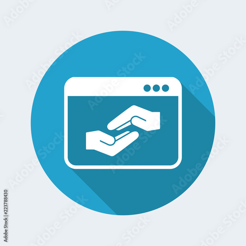 Website for help, support and charity - Vector flat icon