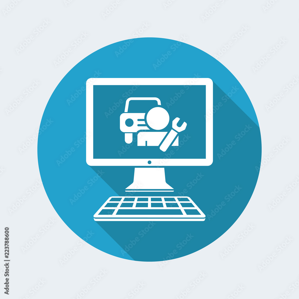 Assistance car application or website - Vector flat icon Assistance car application or website - Vector flat icon