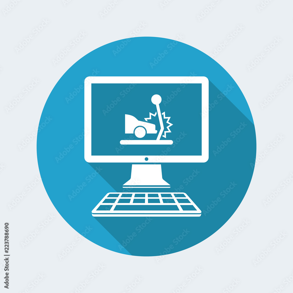 Car crash - Web assistance service - Vector flat icon Car crash - Web assistance service - Vector flat icon