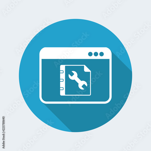 Assistance guide online - Vector flat icon