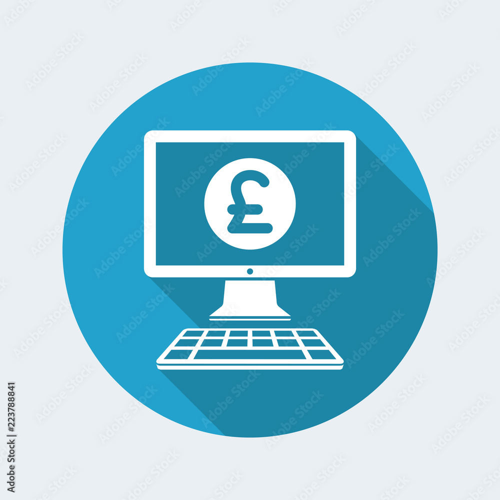 Sterling - Smart online banking services - Vector flat icon Sterling - Smart online banking services - Vector flat icon
