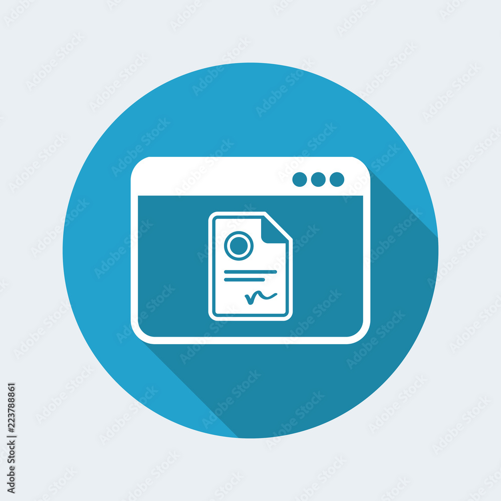 Website certificate - Vector flat icon Website certificate - Vector flat icon